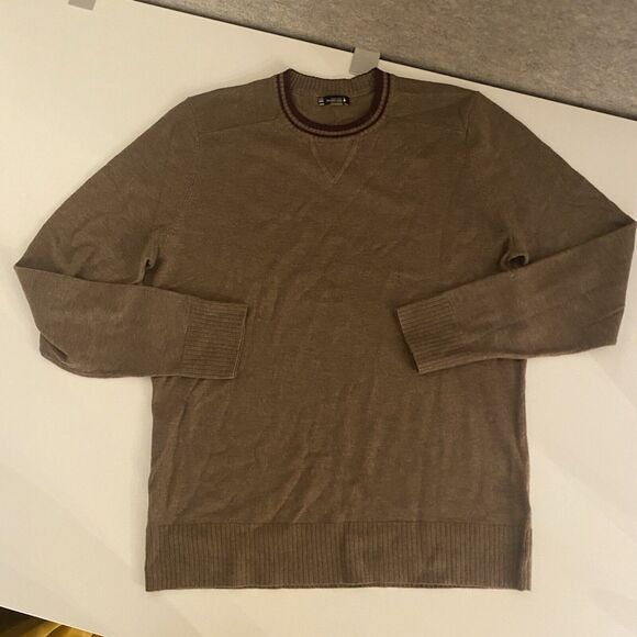 Smartwool Sweater Mens Small Crewneck Sparwood Knit Casual Wool Blend Tan‎ Brown - Picture 1 of 12